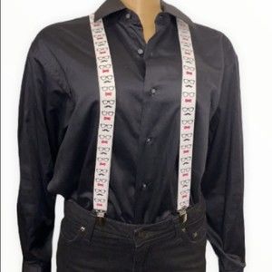 Claire's Graphic Suspenders Geek Mustache Bow ties and Glasses multi colors